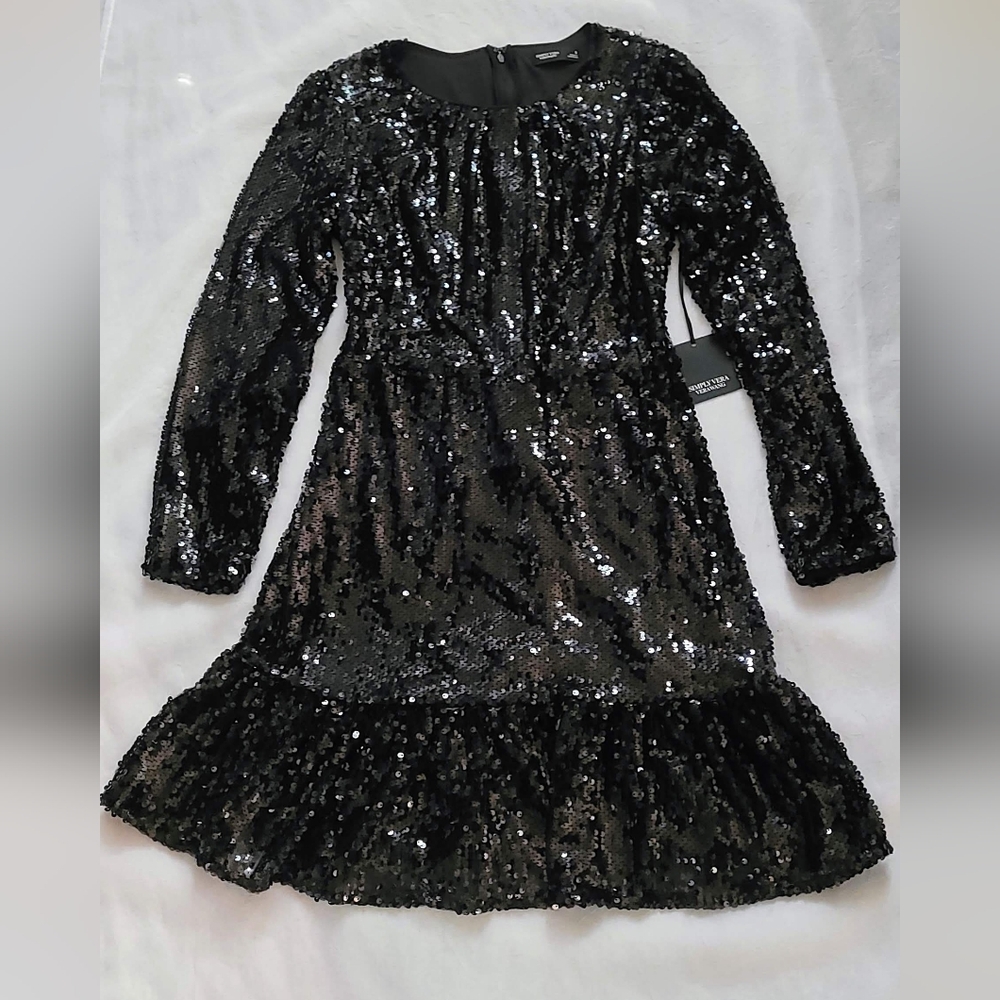 NWT! Fall Glam Sequin Barbiecore LBD Women's Party Dance Formal Minidress Small - Picture 17 of 17